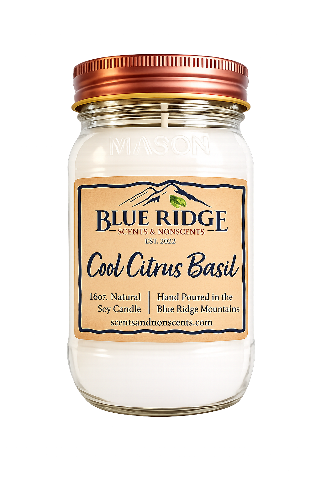 Cool Citrus Basil 16oz Mason Jar