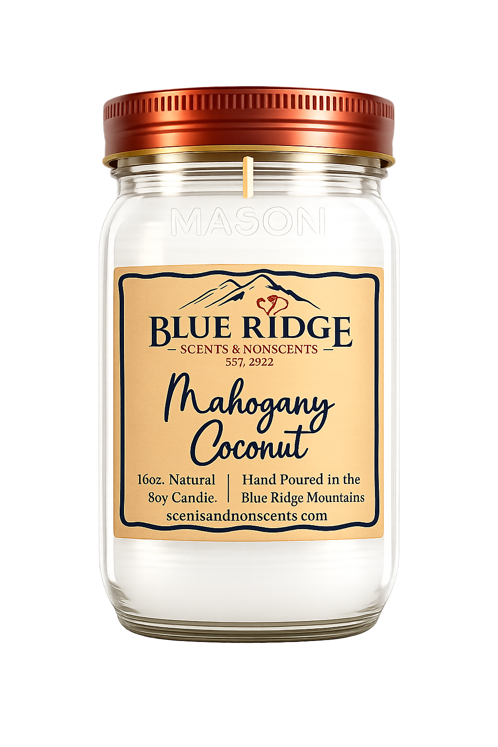Mahogany Coconut 16oz Mason Jar